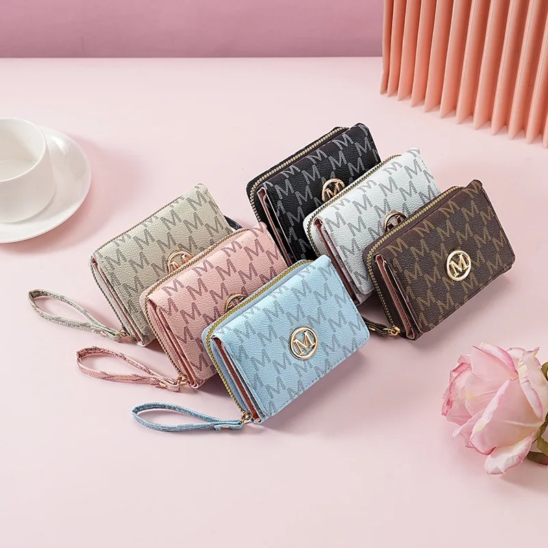 Women'S Bags Everyday - Dompet Ritsleting Tiga Lipat dengan Pola