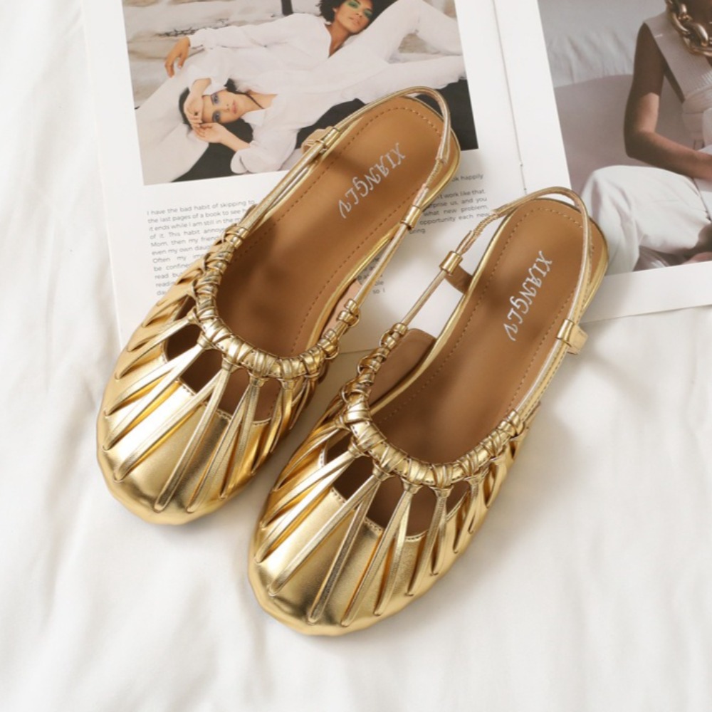 Women Bags New - Sandal Wanita Datar Tali Anyaman Gaya