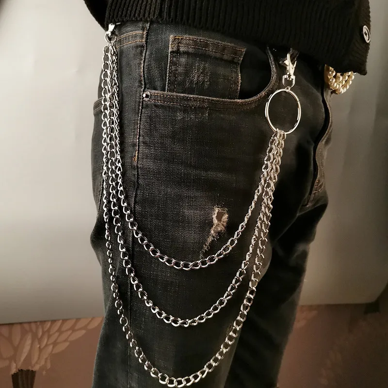 Women Bags With Wallet - Sabuk Rantai Logam Punk dengan Pengait,