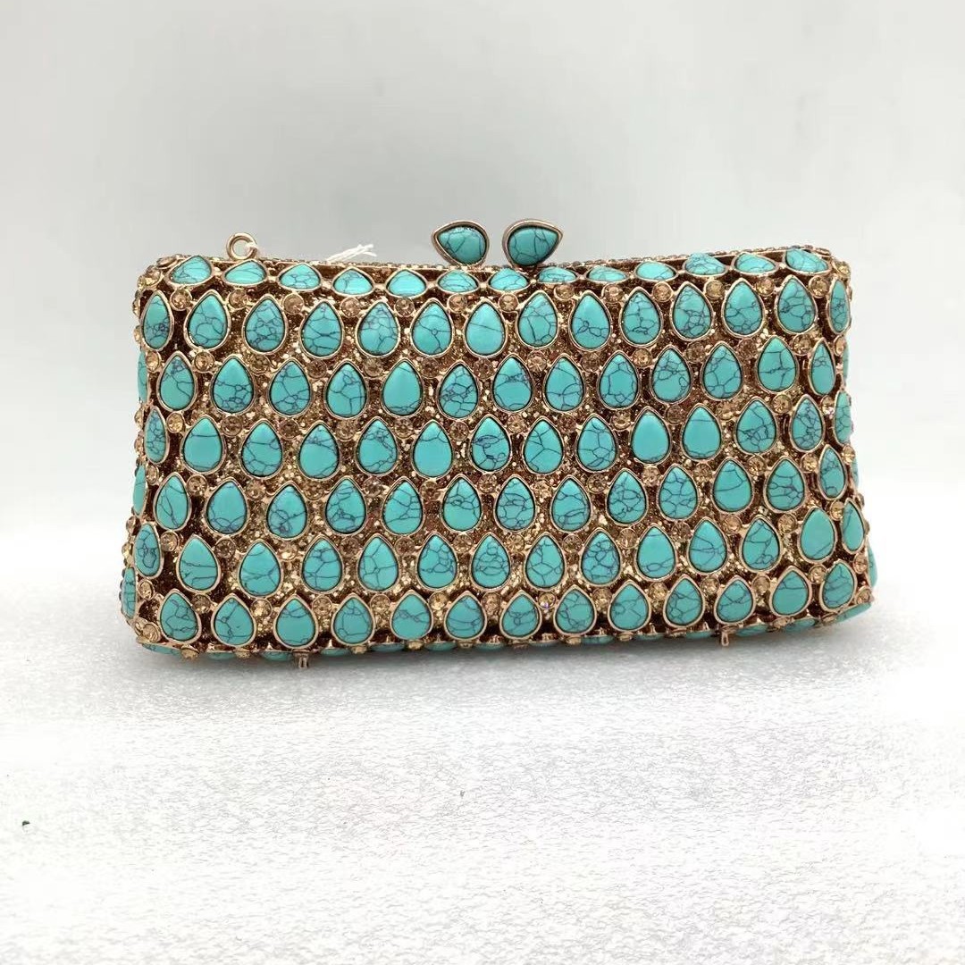 Women Bags Green - Tas Clutch Malam Wanita Warna Turquoise