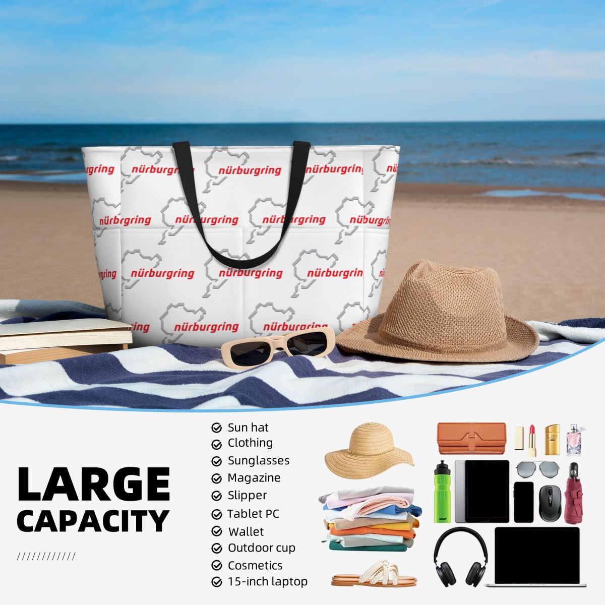 Tas Tote Pantai Race Track Jer - Women Bags Germany ulasan dan harga