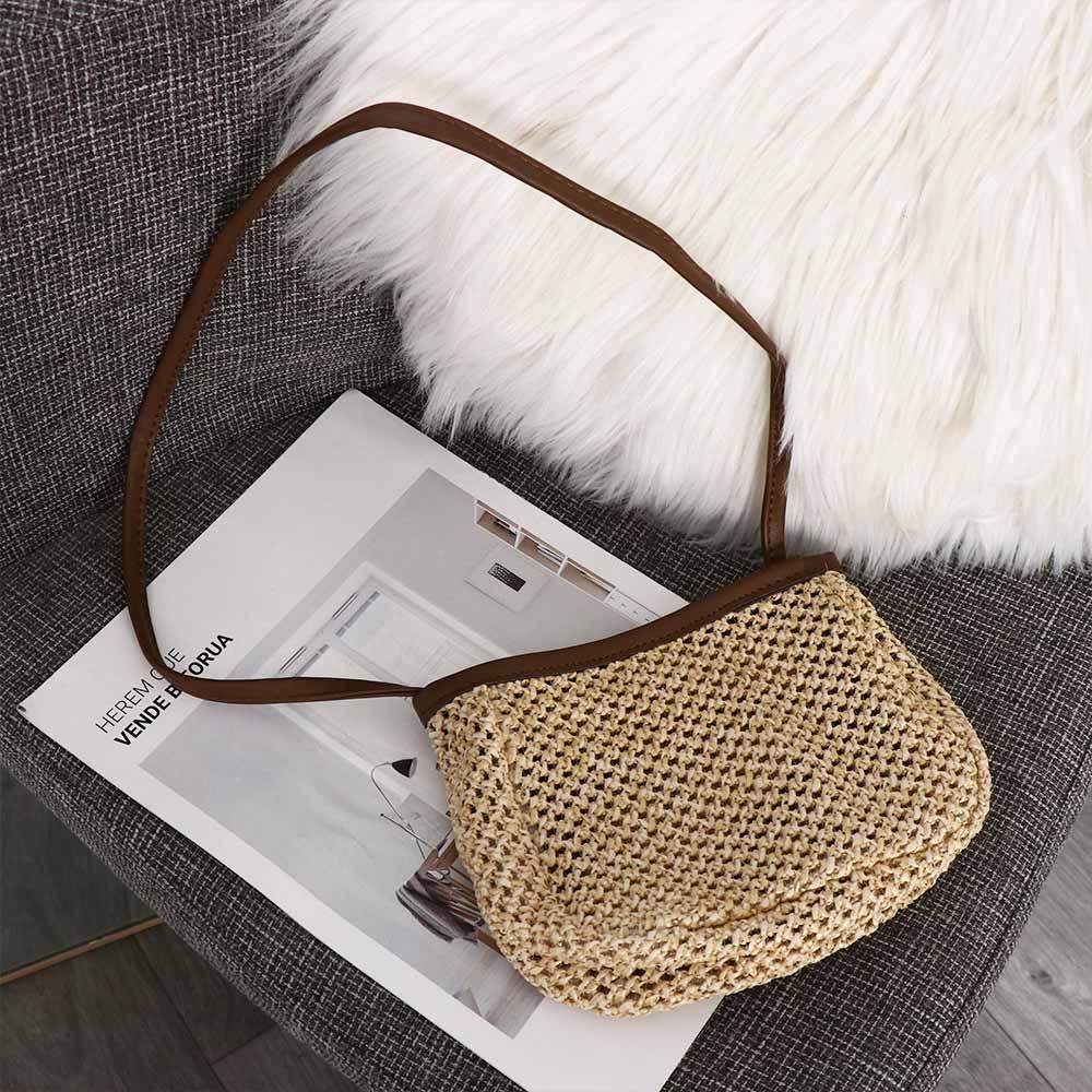 Tas Raffia Kulit PU Kasual Gay - Women'S Raffia Bags ulasan dan harga