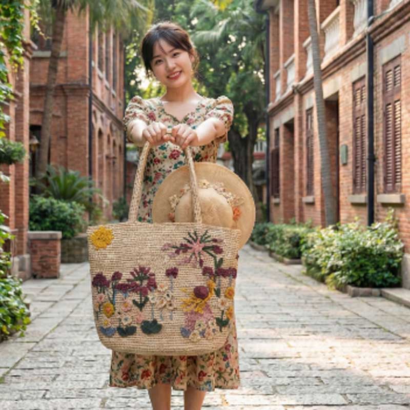 Tas Tangan Rajut Tangan Baru d - Women'S Raffia Bags ulasan dan harga