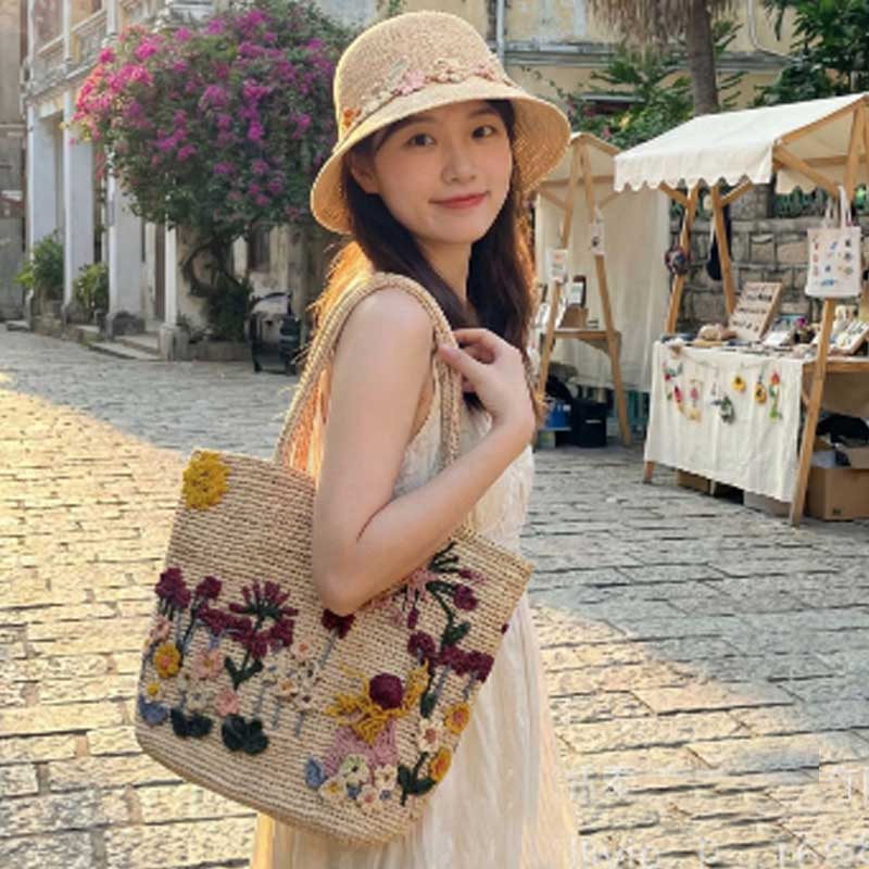Tas Tangan Rajut Tangan Baru d - Women'S Raffia Bags ulasan dan harga