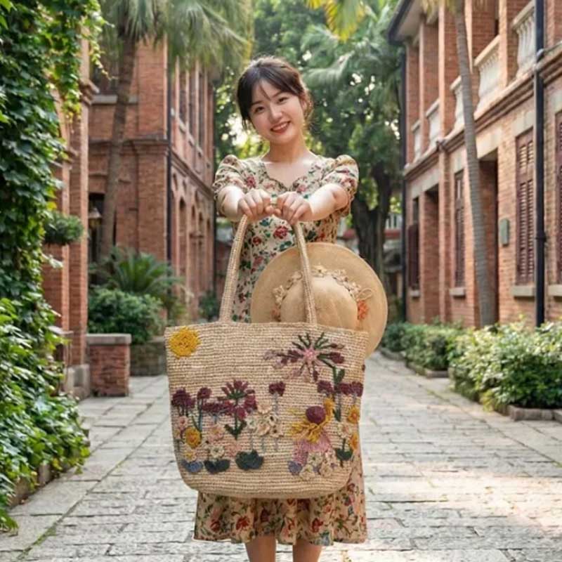 Tas Tangan Rajut Tangan Baru d - Women'S Raffia Bags ulasan dan harga