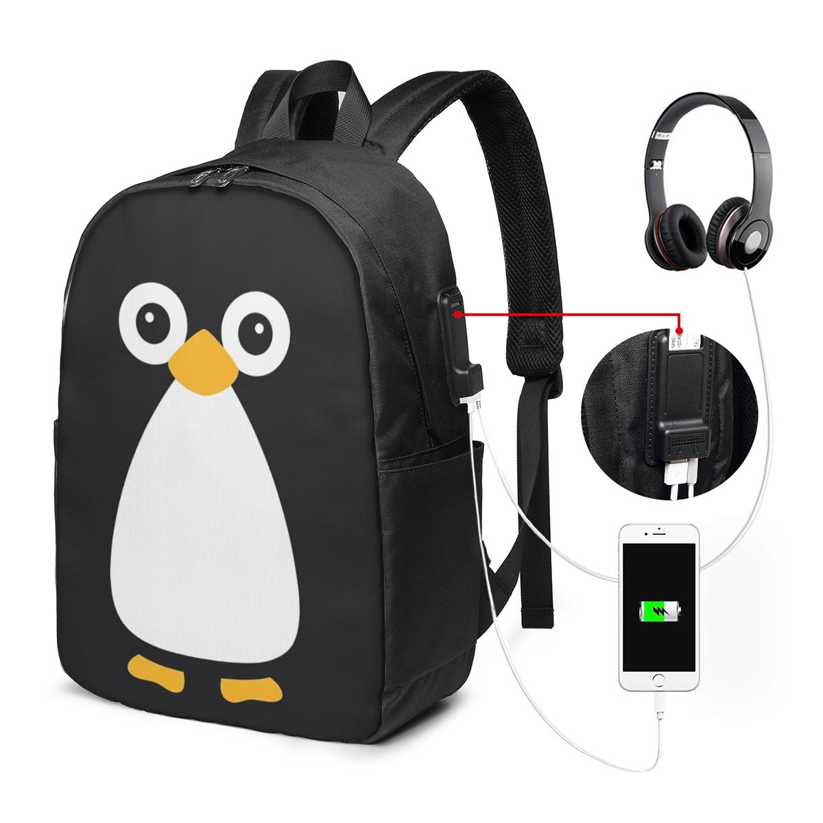 Tas Ransel Penguin Vektor Lucu - Woman In Bag ulasan dan harga
