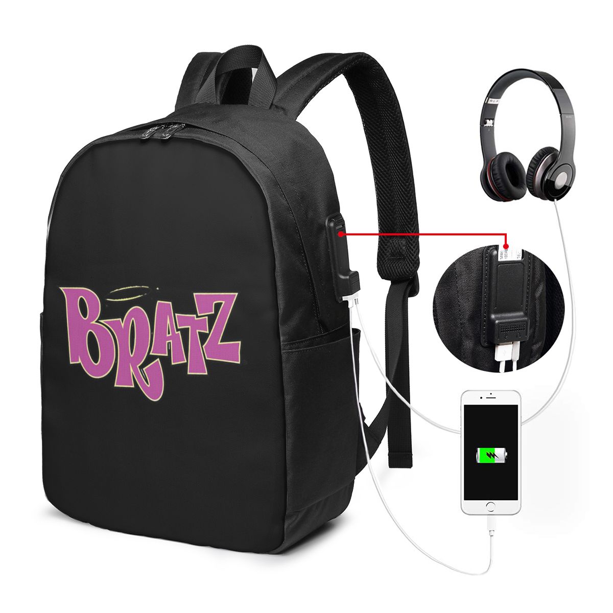 Bratz Logo Backpack Travel Not - Women Bags Logo ulasan dan harga