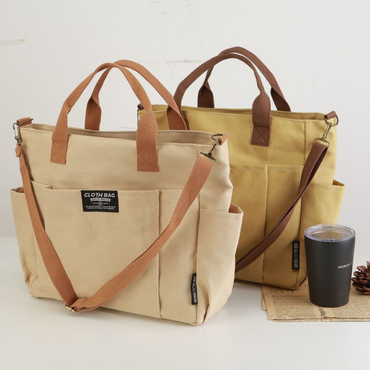 Tas Tote Kanvas, Tas Tangan Te - Women Handheld Bags ulasan dan harga